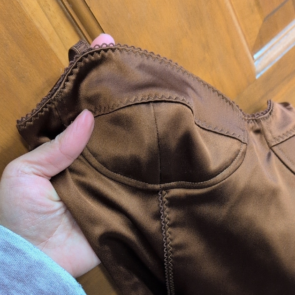 Wilfred Chocolate Satin Midi Dress - Picture 10 of 11